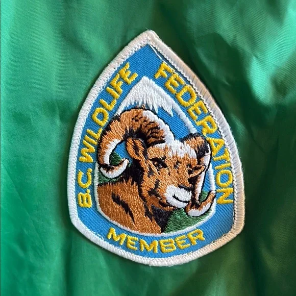 Vintage Green BC Wildlife Federation Member Windbreaker Jacket - Picture 4 of 9